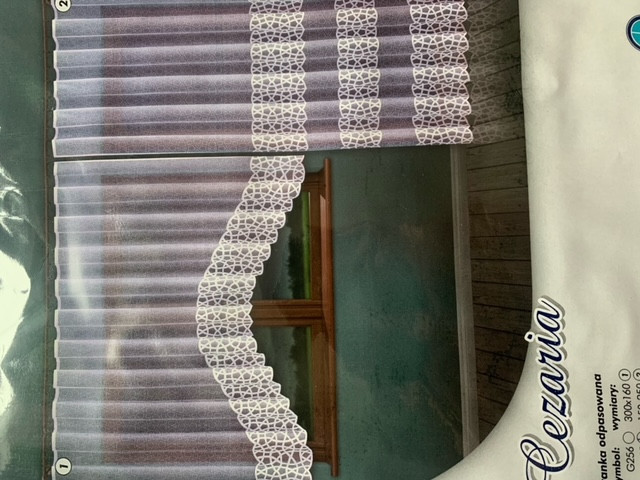 Комплект 2 готови пердета за прозорец и врата дантела с пришита ширит лента, Wisan, 300 x 160 cm + 150 x 250 cm, 100 % Полиестер, Бял цвят