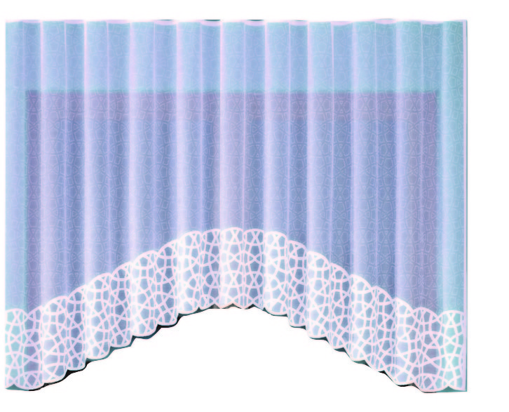 Комплект 2 готови пердета за прозорец и врата дантела с пришита ширит лента, Wisan, 300 x 160 cm + 150 x 250 cm, 100 % Полиестер, Бял цвят