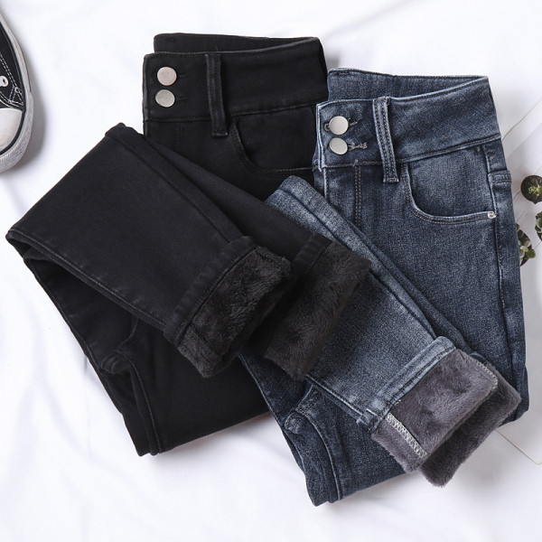 Novi model zimskih ženskih traperica s mekom podstavom - visoki struk