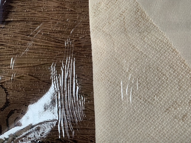 Комплект пано пердета, Secesja, дантела и ресни с отвор за нанизване, 100 x 240 cm + 130 x 240 cm, 100 % Полиестер, Крем/Кафяв