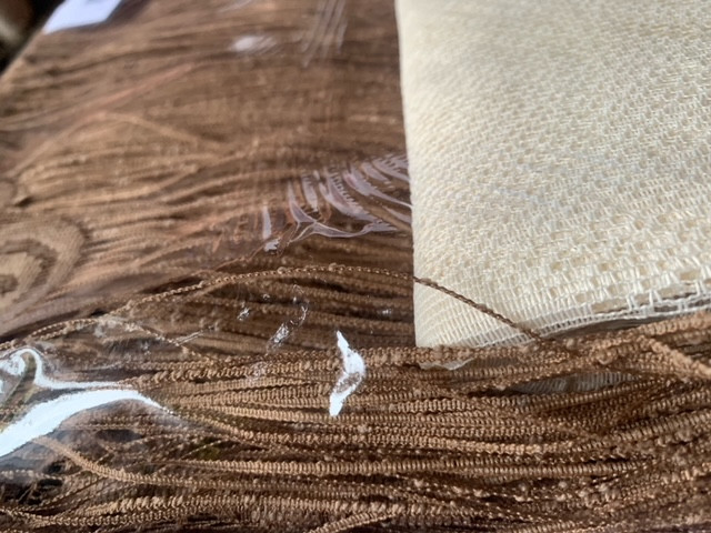 Комплект пано пердета, Secesja, дантела и ресни с отвор за нанизване, 100 x 240 cm + 130 x 240 cm, 100 % Полиестер, Крем/Кафяв