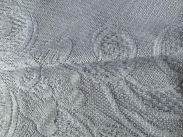 Готово перде дантела за кухня комплект от 3 броя с улей дупки за корниз 2 броя x (40 x 125 cm) + 250 x 100 cm, 100% Полиестер, Бял цвят