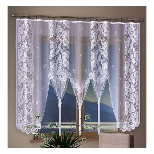 Перде дантела с ширит лента Wisan Fantazja, E 453, 250x170 cm, 100% Полиестер, Бял