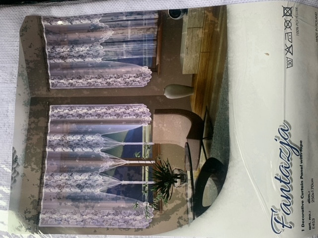 Перде дантела с ширит лента Wisan Fantazja, E 453, 250x170 cm, 100% Полиестер, Бял