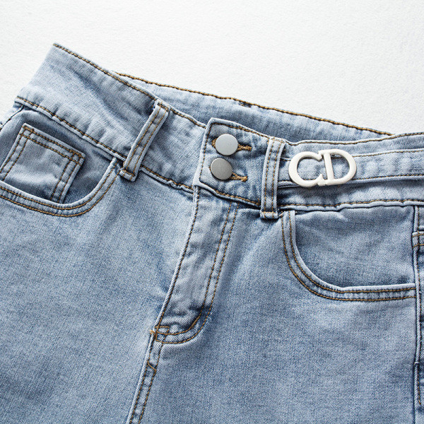 Дамски ластични дънки с топла подплата в син цвят