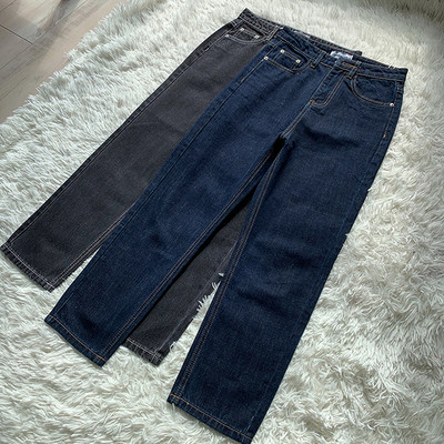 Γυναικεία τζιν casual με τσέπες και μοντέλο με υψηλή μέση