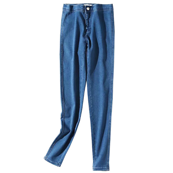 Дамски ежедневни дънки с  висока талия и джобове - Slim Модел