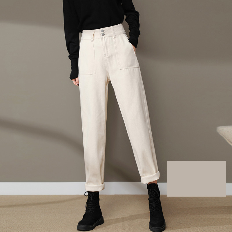 Taskute ja kõrge vöökohaga vabaaja teksad