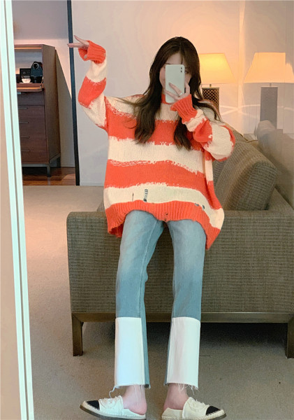 Naiste teksapükste uus mudel pikkusega 9/10, sinine