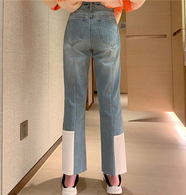 Naiste teksapükste uus mudel pikkusega 9/10, sinine