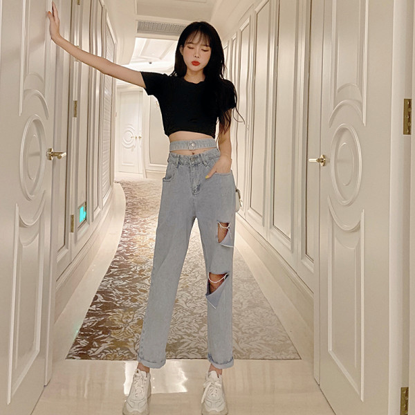 Rebenenud elementidega vabaaja naiste teksad - lai mudel