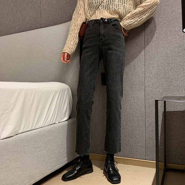 Sinist värvi vabaaja naiste teksad pikkusega 9/10