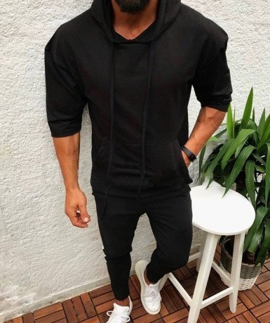 Meeste dressipluus ilma kinnituseta lipsude ja kapuutsiga