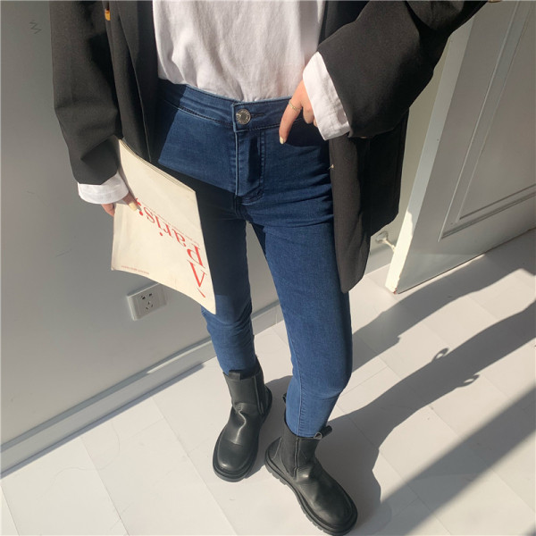 Naiste vabaaja teksad kõrge vöökohaga musta värvi