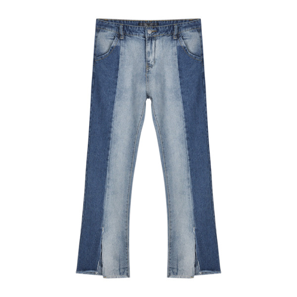 Κομψά γυναικεία τζιν σε μπλε χρώμα με σχισμές