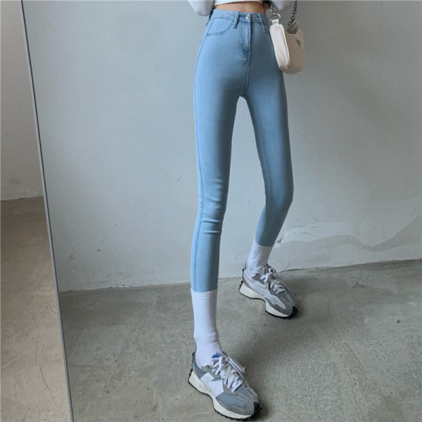 Дамски  ежедневни дънки в три цвята с висока талия