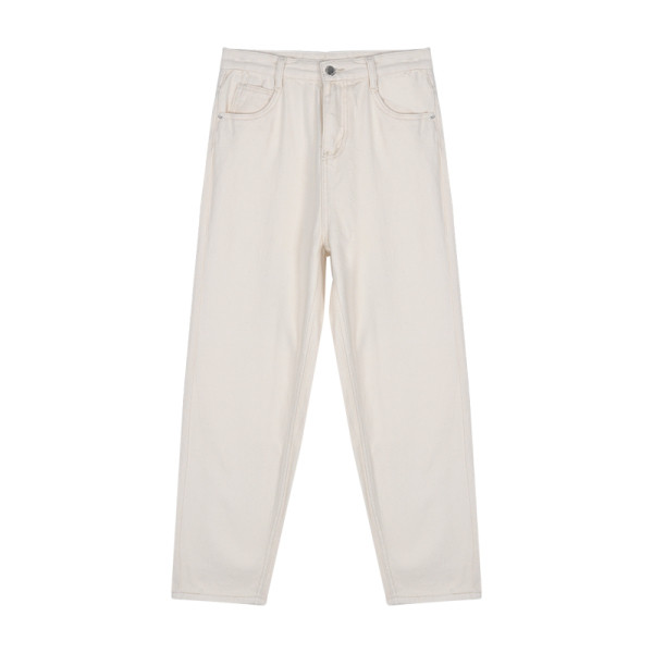 Γυναικεία τζιν σε λευκό και μαύρο με ψηλή μέση