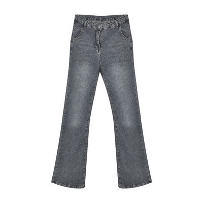 Дамски дънки в черен цвят - широк модел