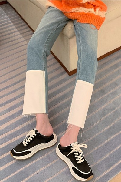 Naiste teksapükste 7/8 pikkus lai mudel