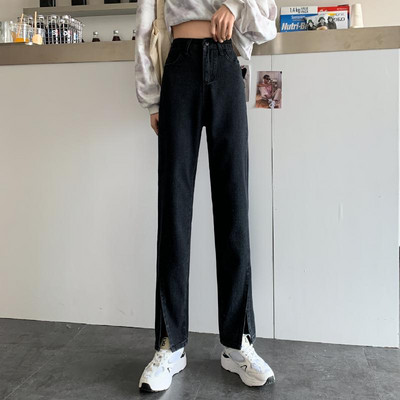 Casual τζιν με υψηλή μέση σε μαύρο χρώμα για γυναίκες