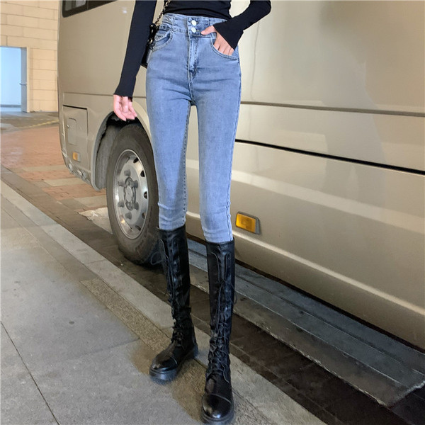 Naiste vabaaja teksad kõrge vöökohaga – liibuv mudel