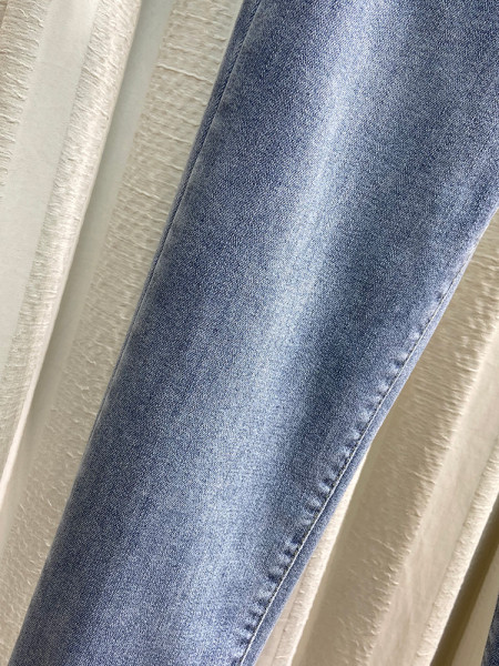 Naiste vabaaja teksapüksid taskutega-sirge mudel