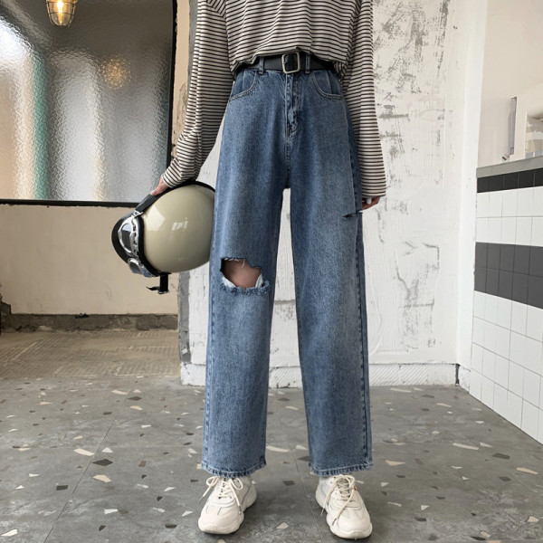 Καλοκαιρινά τζιν παντελόνι με σκισμένα μοτίβα