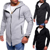 Μοντέρνό ανδρικό φούτερ με κουκούλα και φερμουάρ