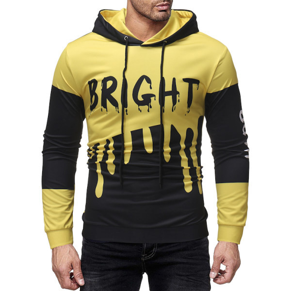 Μοντέρνό ανδρικό φούτερ  χωρίς στερέωση με επιγραφή και συνδέσμους