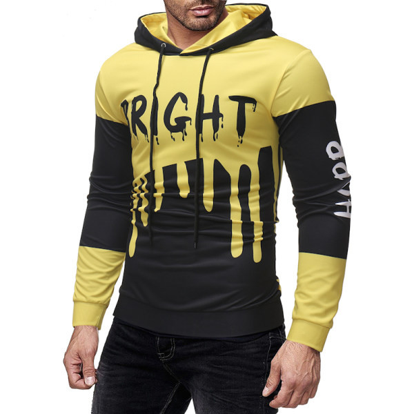 Μοντέρνό ανδρικό φούτερ  χωρίς στερέωση με επιγραφή και συνδέσμους