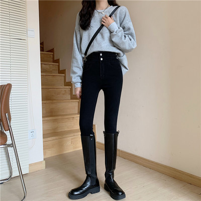 Γυναικεία casual Slim τζιν σε μπλε και μαύρο χρώμα