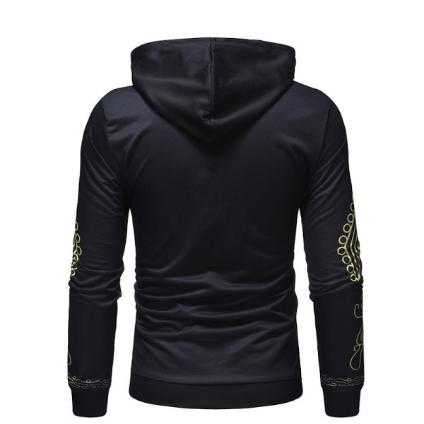 Актуален мъжки суичър с апликация и качулка