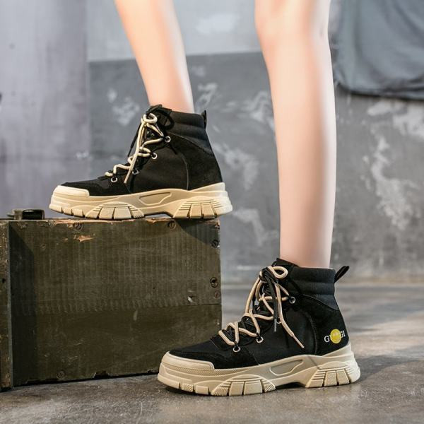 Γυναικεία αθλητικά πάνινα παπούτσια κατάλληλα για το χειμώνα με κορδόνια