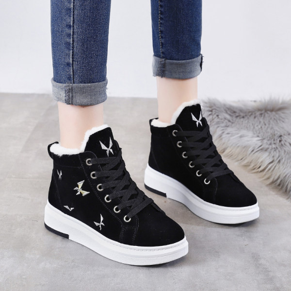 Γυναικεία casual αθλητικα πάνινα παπούτσια με κέντημα και επίπεδη σόλα