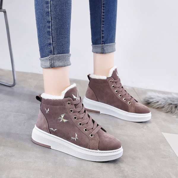 Γυναικεία casual αθλητικα πάνινα παπούτσια με κέντημα και επίπεδη σόλα