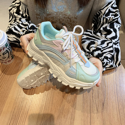 Γυναικεία αθλητικά πάνινα παπούτσια με τραχιά σόλα 6 cm