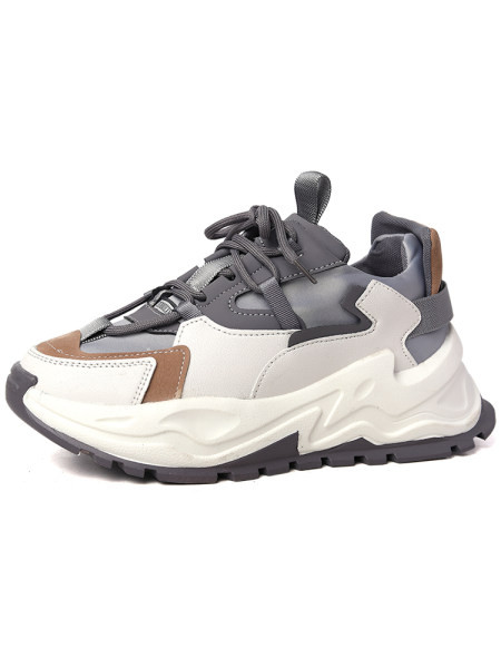 Γυναικεία αθλητικα πάνινα παπούτσια με πλατφόρμα και κορδόνια 6 cm