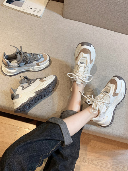 Γυναικεία αθλητικα πάνινα παπούτσια με πλατφόρμα και κορδόνια 6 cm