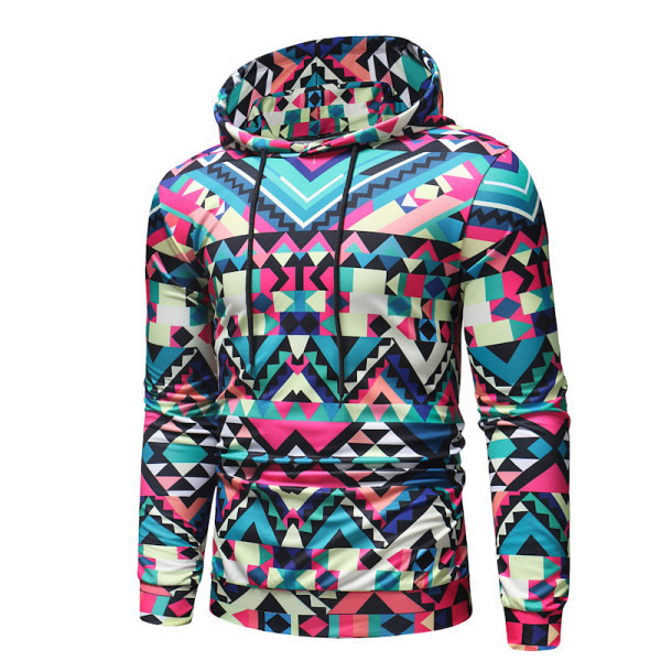 Praegune mustri ja kapuutsiga meeste dressipluus