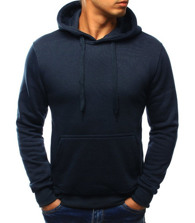 Hanorac de zi cu zi pentru bărbați model uni cu buzunar și cravate