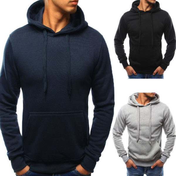 Hanorac de zi cu zi pentru bărbați model uni cu buzunar și cravate