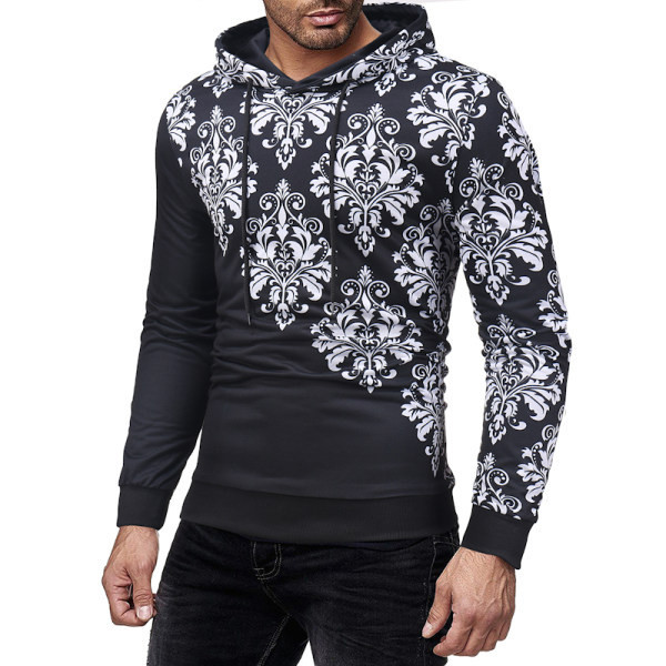 Stiilne meeste dressipluus mudel lipsude ja kapuutsiga