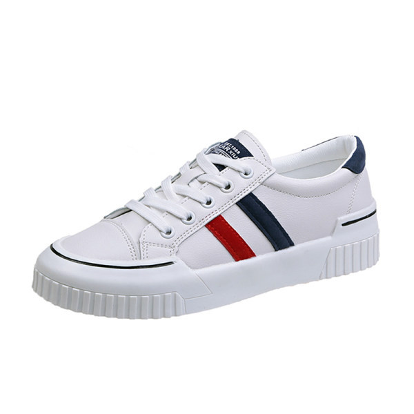 Νέο μοντέλο γυναικεία αθλητικά παπούτσια με επίπεδη σόλα σε λευκό χρώμα