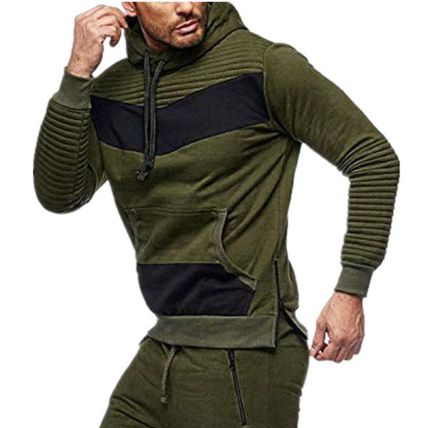 Meeste dressipluus külje luku ja kapuutsiga