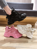 Γυναικεία casual πάνινα παπούτσια με τραχιά σόλα και κορδόνια σε τρία χρώματα