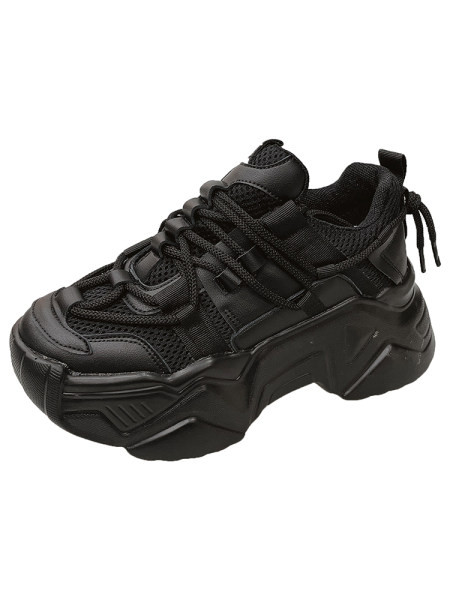 Γυναικεία casual πάνινα παπούτσια με τραχιά σόλα και κορδόνια σε τρία χρώματα