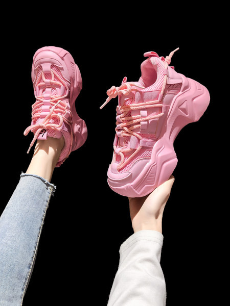 Γυναικεία casual πάνινα παπούτσια με τραχιά σόλα και κορδόνια σε τρία χρώματα