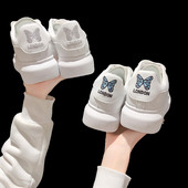 Casual γυναικεία αθλητικά παπούτσια σε λευκό χρώμα με κέντημα