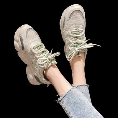 Γυναικεία casual πάνινα παπούτσια με κορδόνια και γυαλιστερό μοτίβο