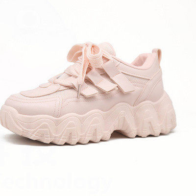 Roosa ja beeži värvi krobelise tallaga naiste tossude uus mudel